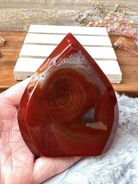 Gorgeous Carnelian Flame Carving